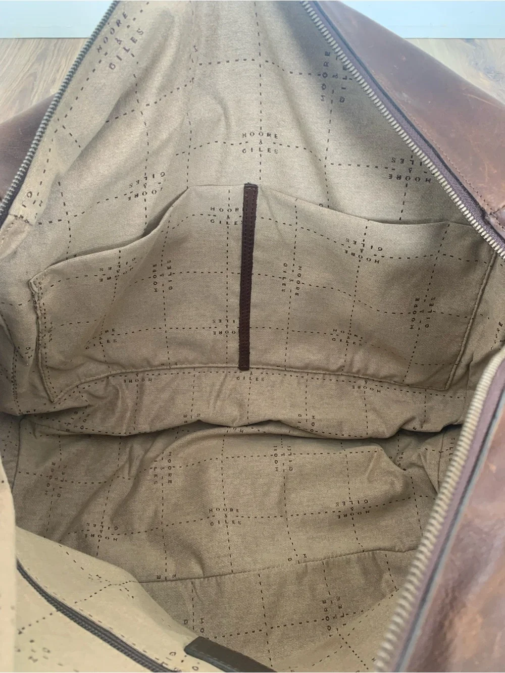Moore & Giles for NetJets Booker Cabin Brown Leather Duffle Bag Carry On
